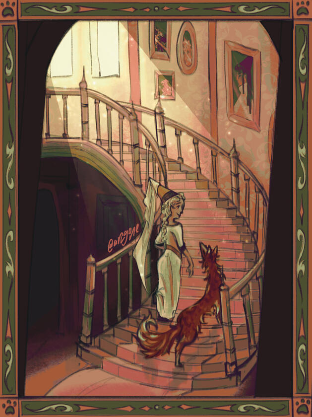 Silken Stairs, Procreate, 2024