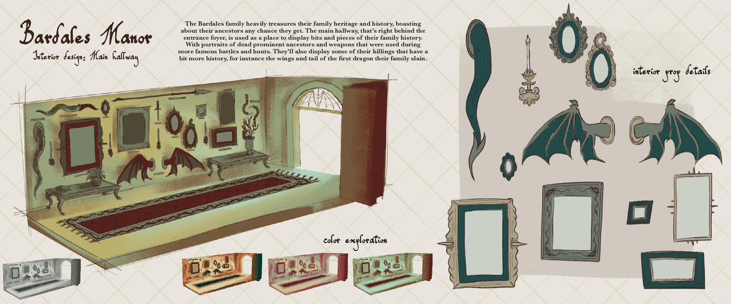 Bardales Manor interior, main hallway